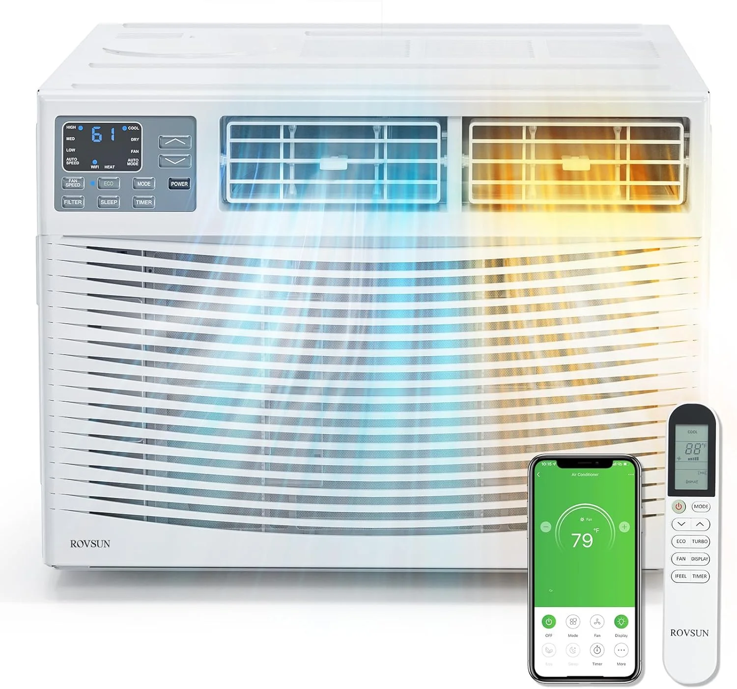ROVSUN 8000 BTU Window Air Conditioner with Heat Window AC Unit Heater Combo