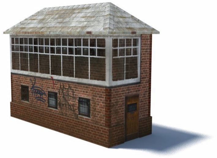 Signal Box (with grafitti, red brick)