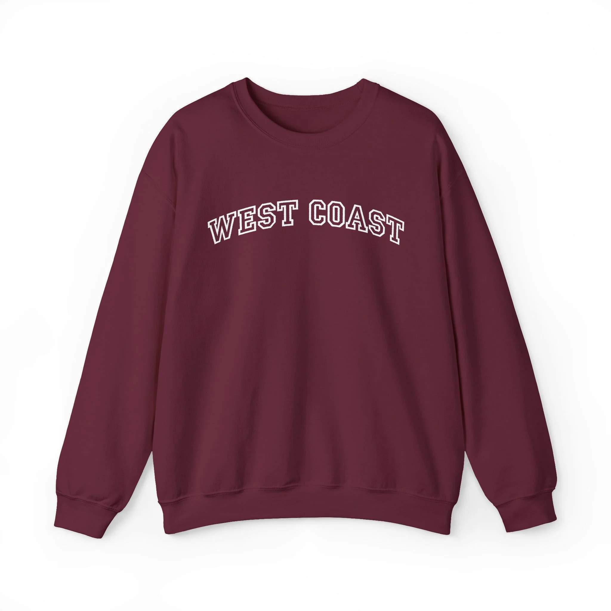West Coast Crewneck Sweatshirt - Classic Arched Text Pullover