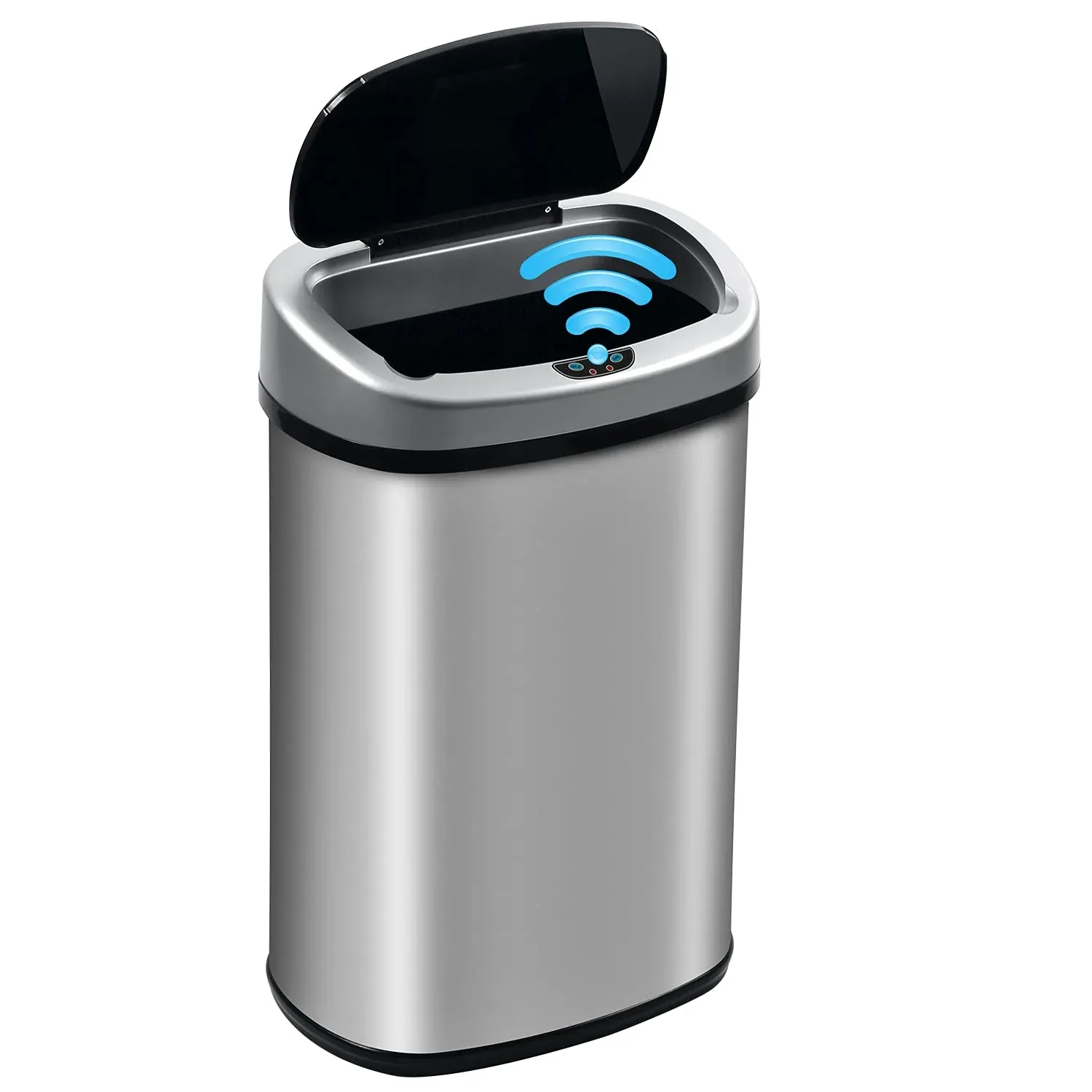 Bigacc 13 Gallon 50 Liter Kitchen Trash Can with Touch-Free & Motion Sensor, Automatic Stainless-Steel Garbage Can, Anti-Fingerprint Mute Designed Trash Bin Brushed Stainless Steel