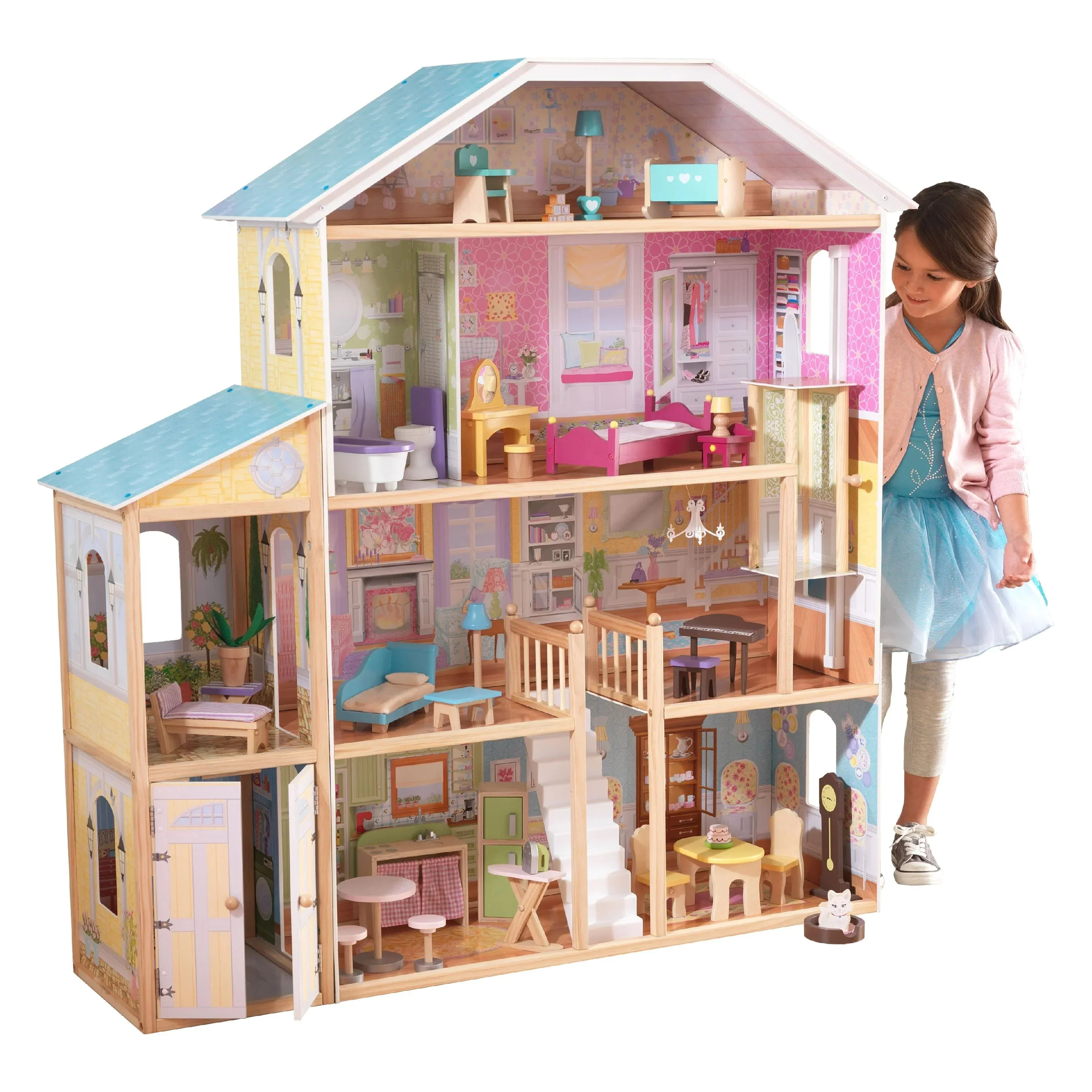 KidKraft Majestic Mansion fából készült babaház 34 tartozékkal