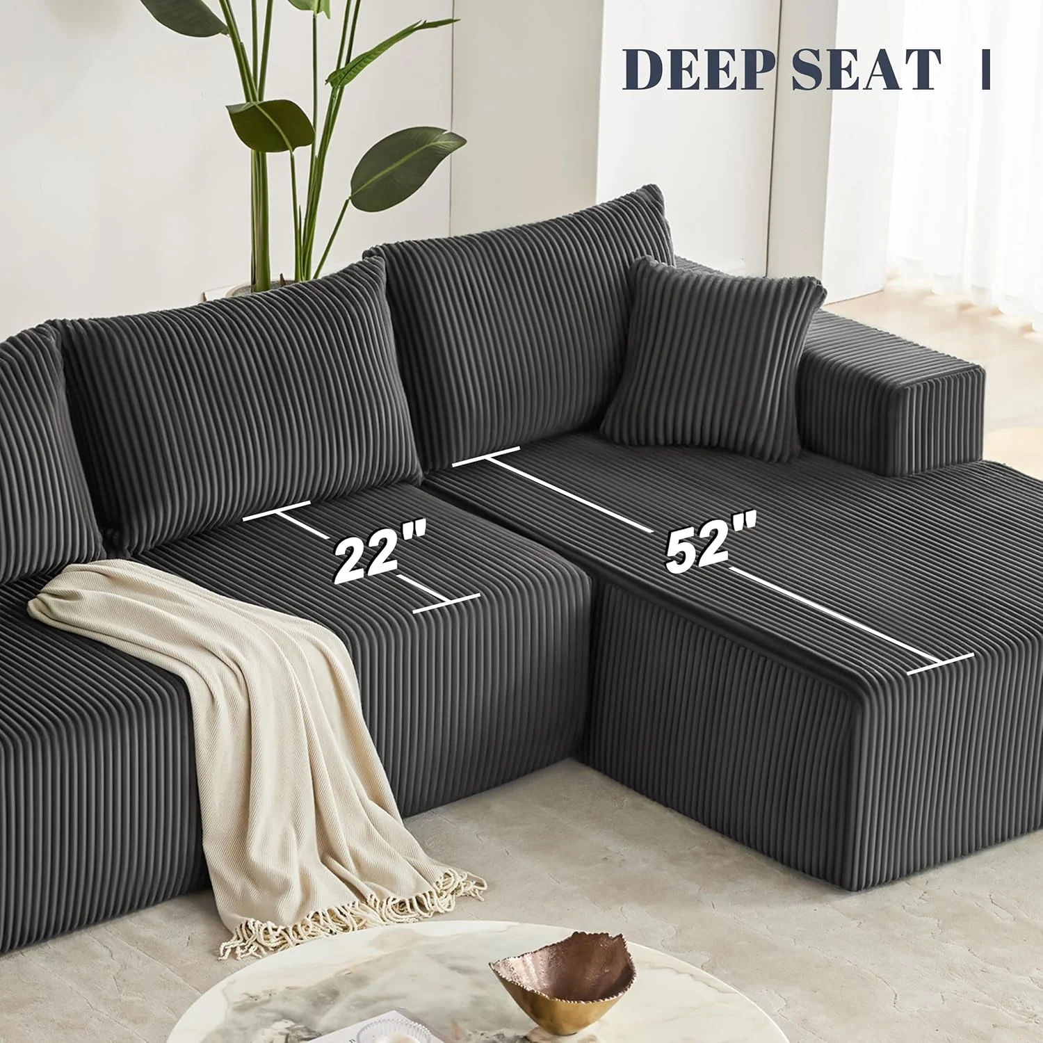 108 Modular Sectional Sofa Cloud Sectional Couch Modern Modular L-Shape Sofa Couch