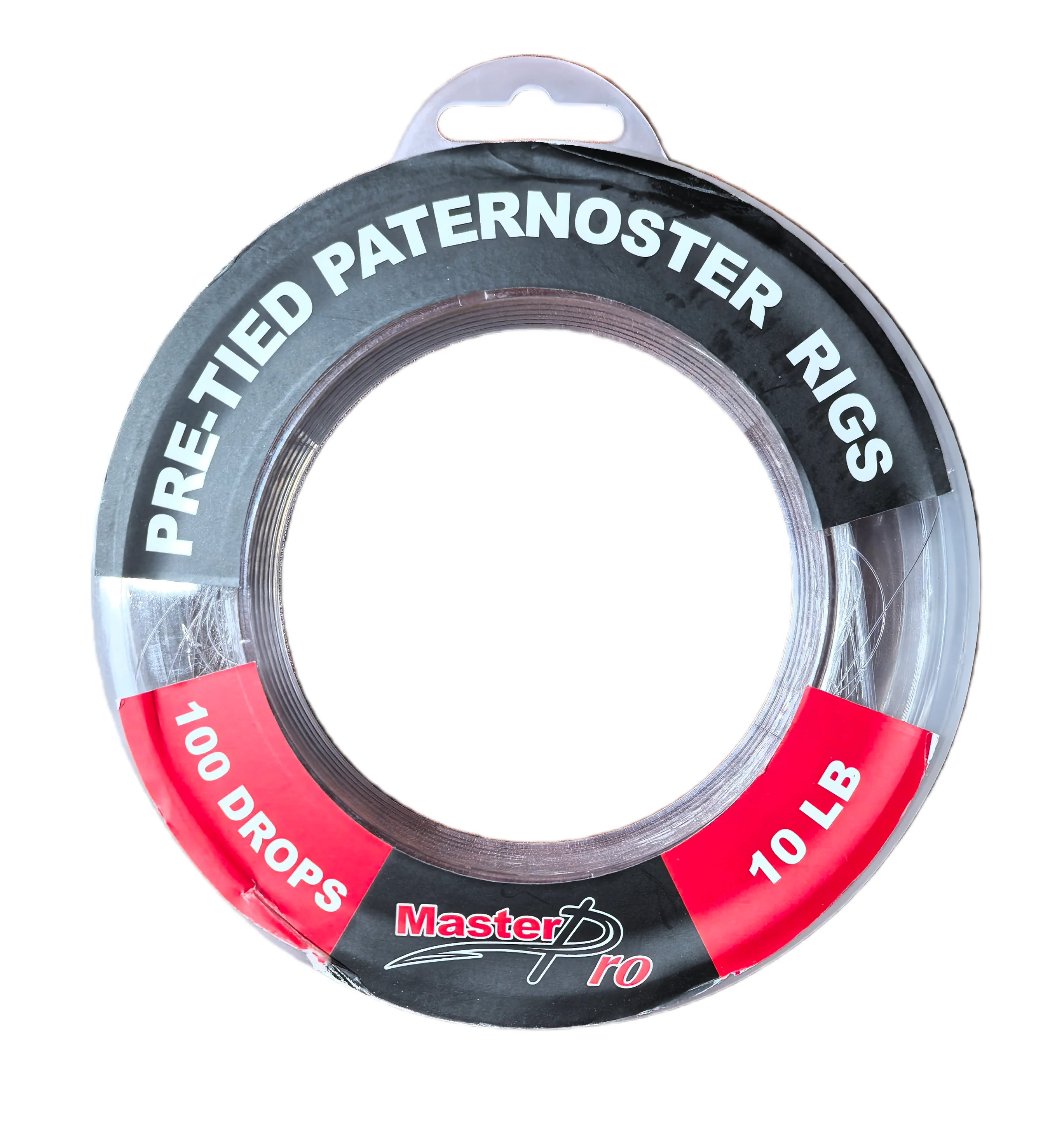 MASTERPRO 10LB Pre-Tied Paternoster Fishing Rigs �?25 Rigs per Spool, 100 Drops With $10 Hooks FREE!