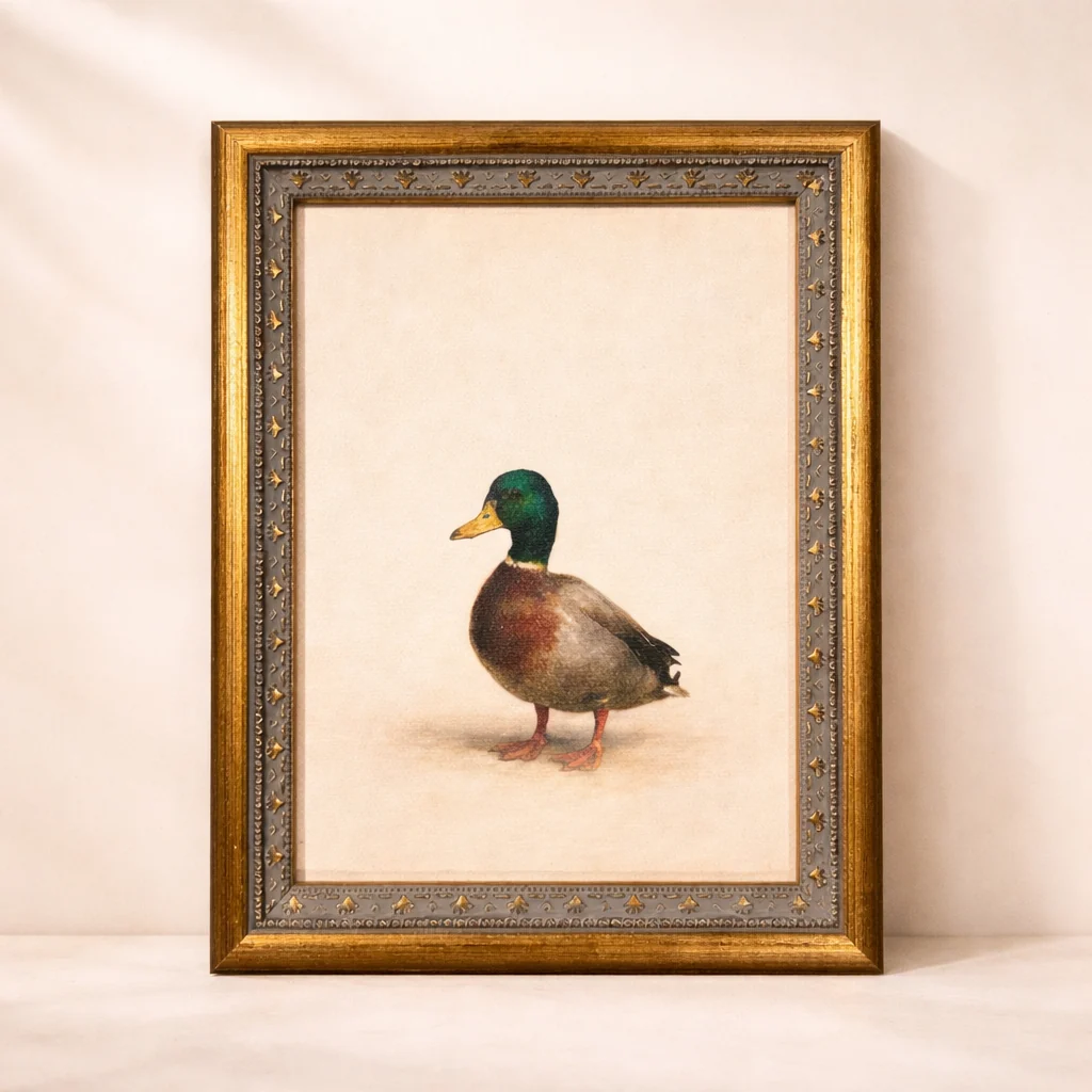Common Loon | Antique Inspired Brass Mould Framed Art