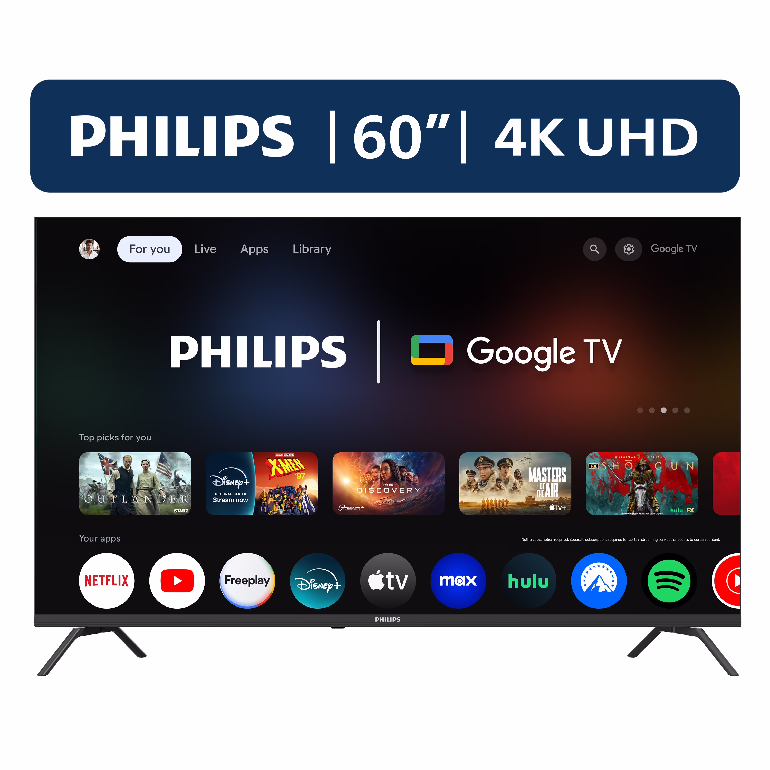 Philips 60?? Class 4K Ultra HD (2160p) Google Smart LED TV (60PUL7555/F7)