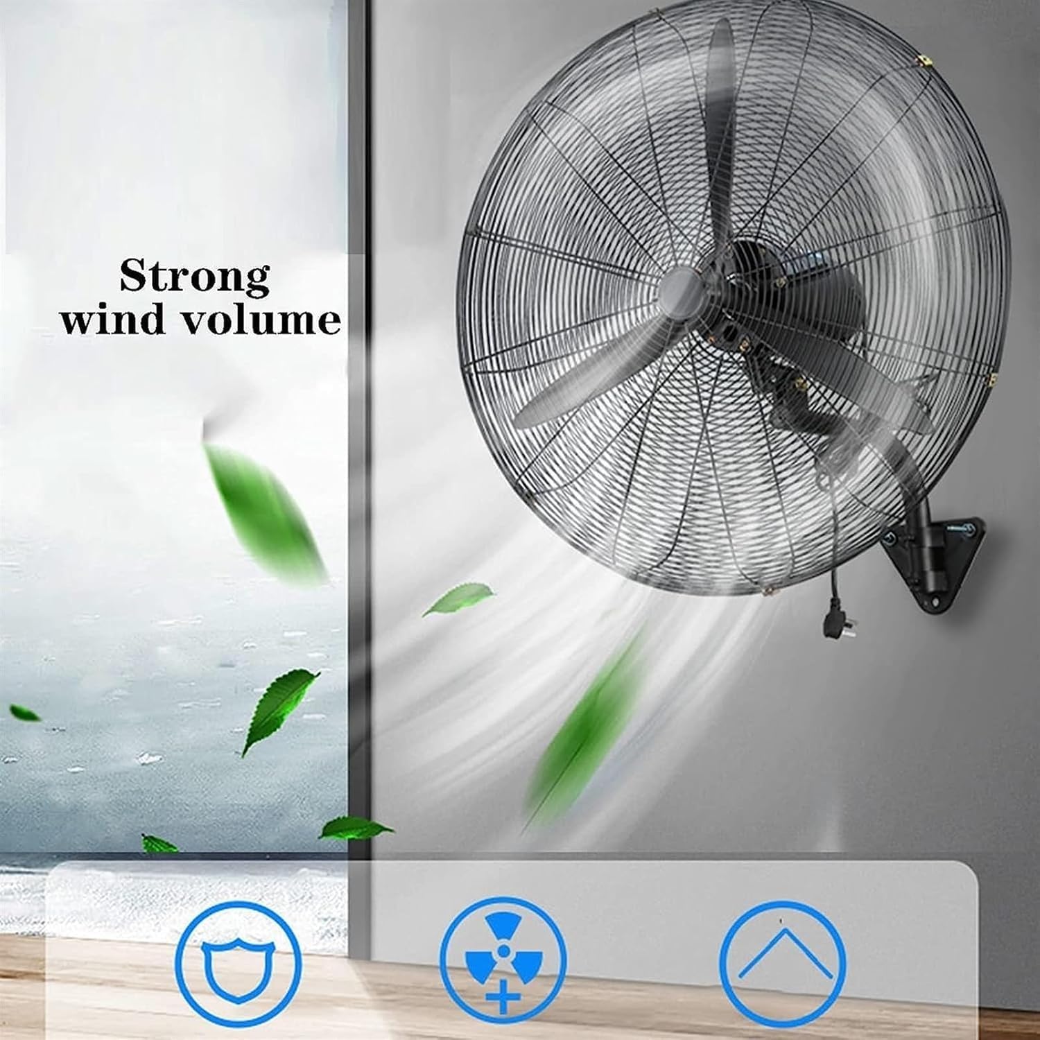 Wandventilator, Industrielüfter, 3 Luftvolumenstufen, Leiser 120°-Oszillationsbetrieb Für Zuhause Und Büro Im Sommer, 79 cm (31 Zoll)