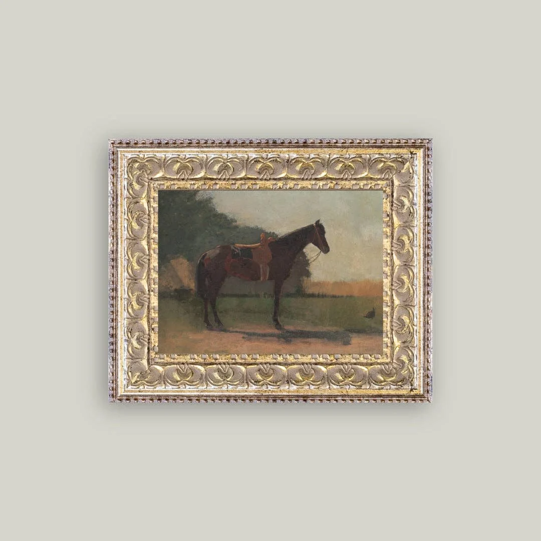 Saddled Horse Framed Antique Inspired Art