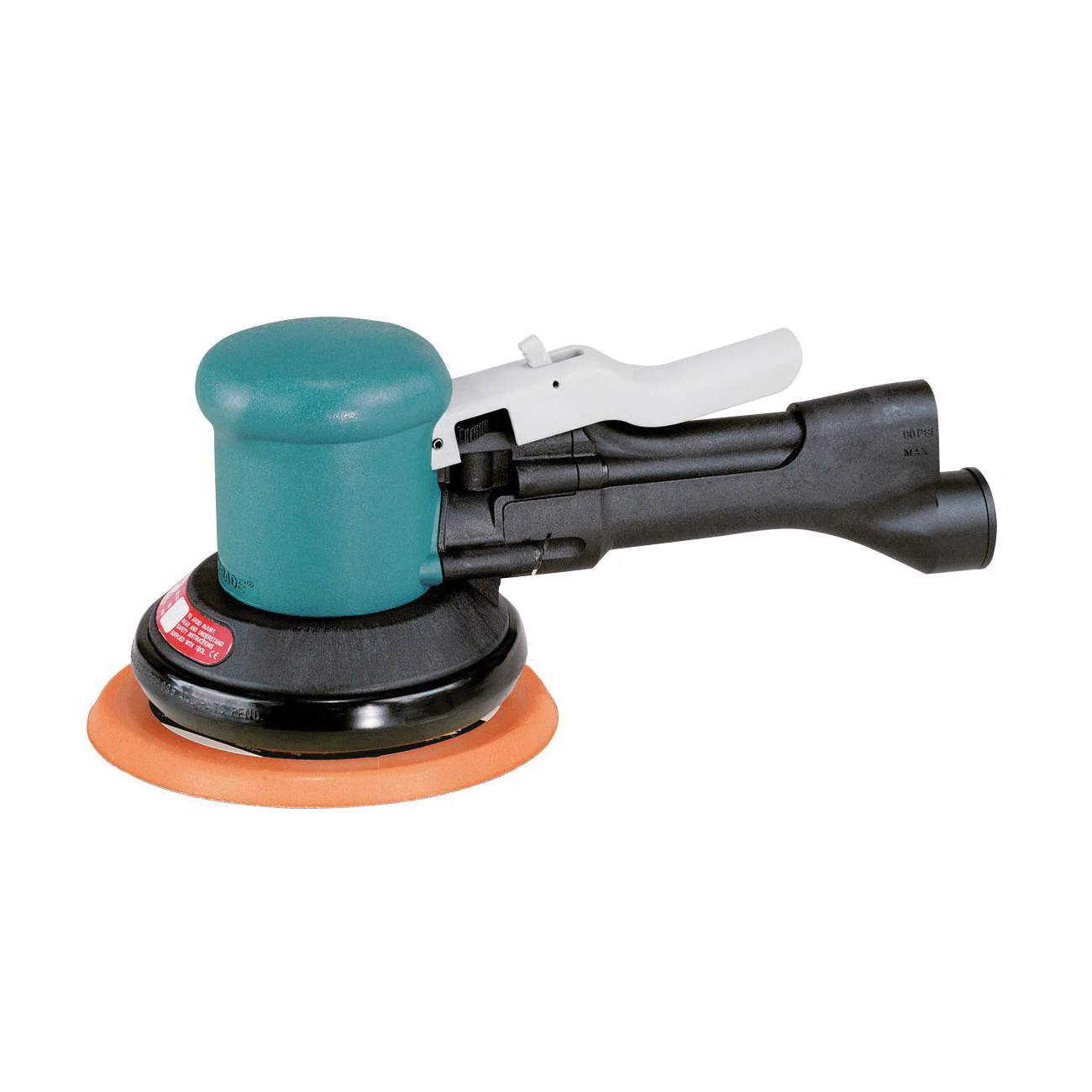 Dynabrade Dynorbital 58405  ~  6 Inch Diameter Two-Hand Dynorbital Random Orbital Sander Non-Vacuum .4 Hp 12000 Rpm 3/16 Inch Diameter Orbit Rear Exhaust