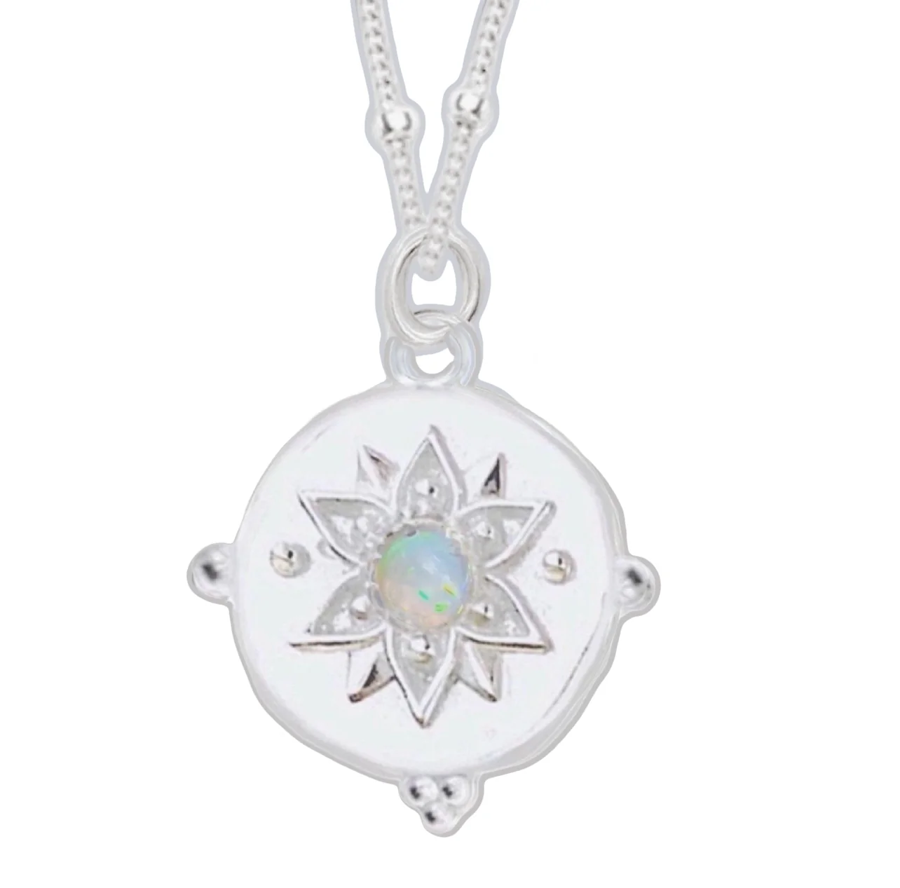 Laihas Vera May Sterling Silver Boho Necklace-Opal Necklace