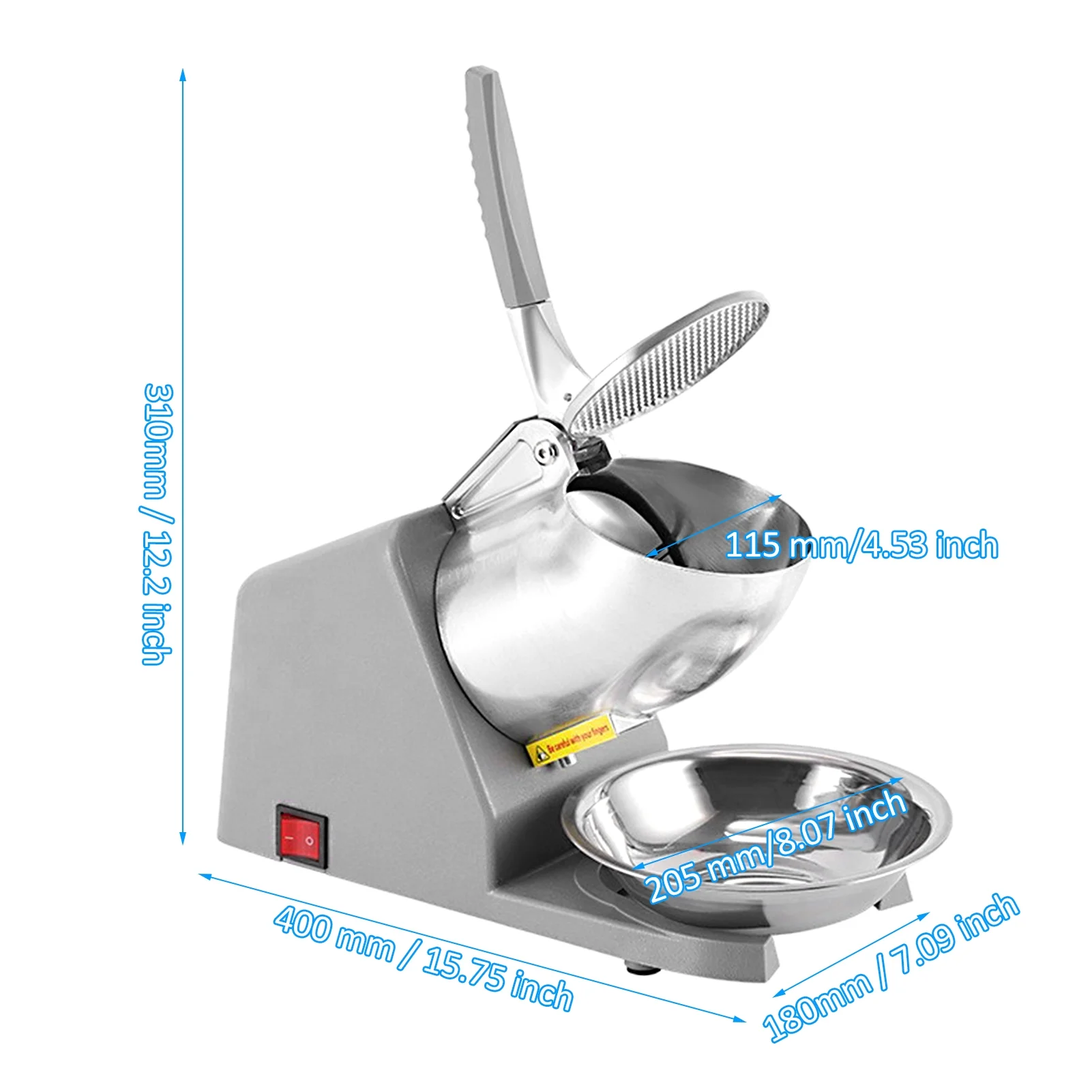 2025 Dubbele Ijsrasp �C Hoge Effici?ntie Commerci?le en Huishoudelijke Raspen, 300W Motor, Laag Geluid
