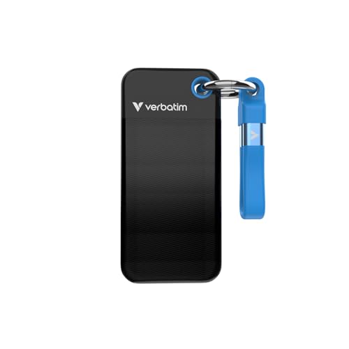 Verbatim Pocket SSD, 1 TB, Hard Disk Esterno, Portable Solid State Drive USB 3.2 Gen 2, per Mac, PC e console di gioco, nero/blu : Informatica