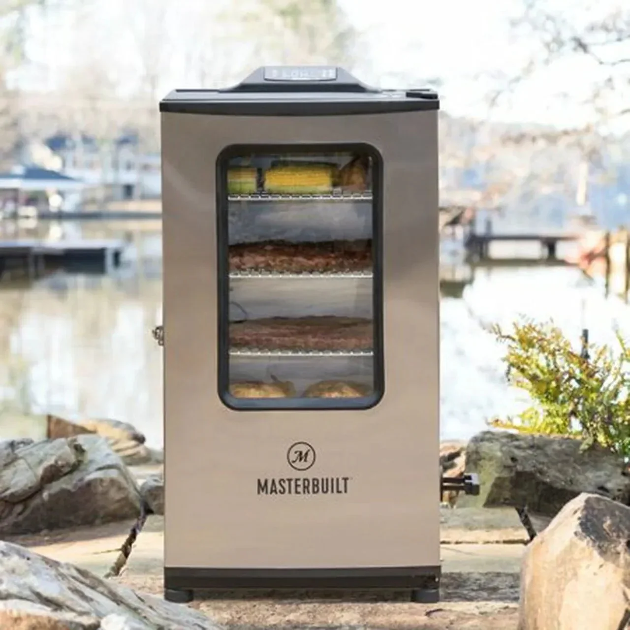 Masterbuilt 40-inch Bluetooth Digital Electric Smoker made of stainless steel