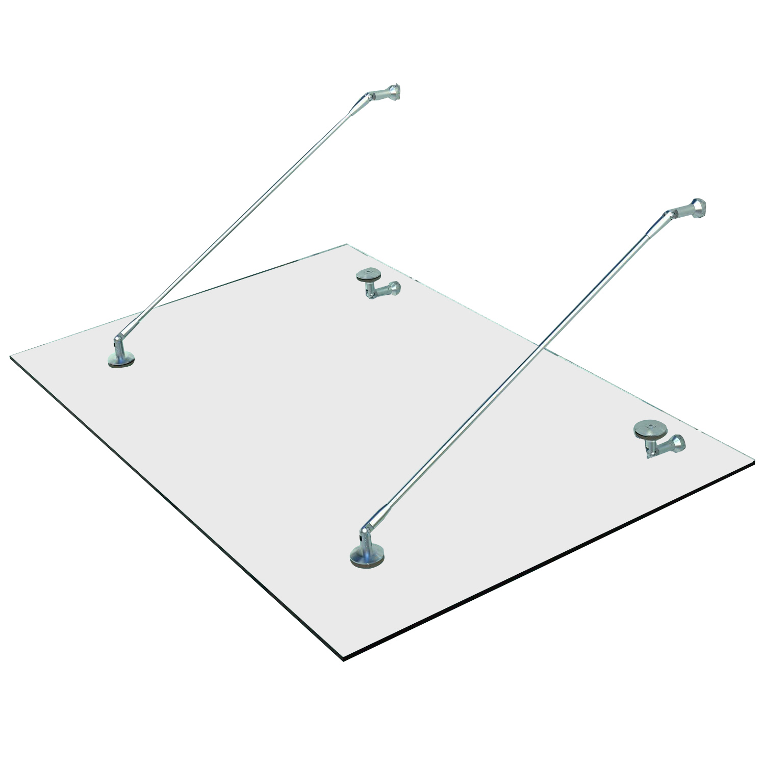 HOMCOM Glazen luifel voordak huisdeur roestvrije staal gehard glas 150X90 cm