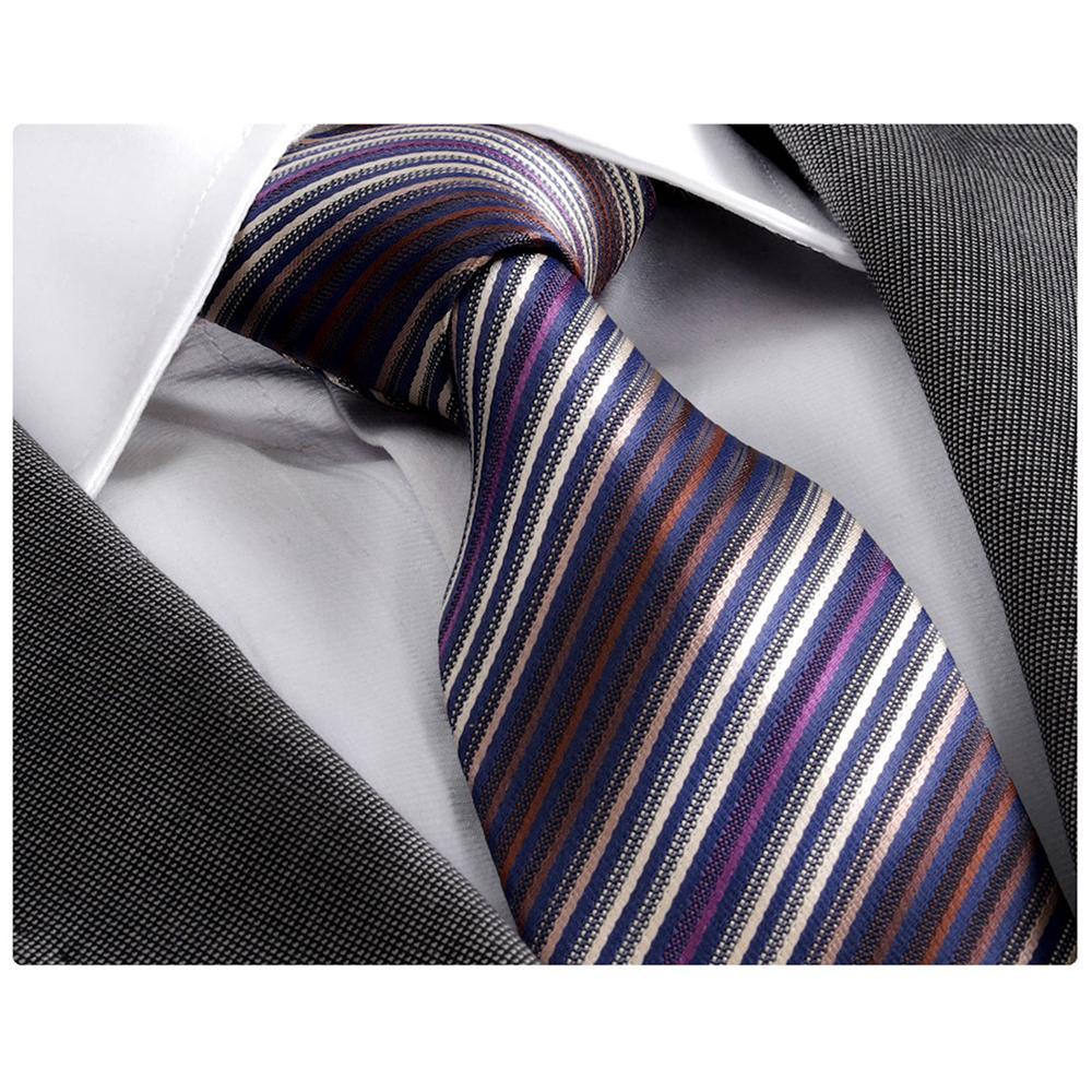 Blue-Purple Stripe, Men's Premium Neck Tie