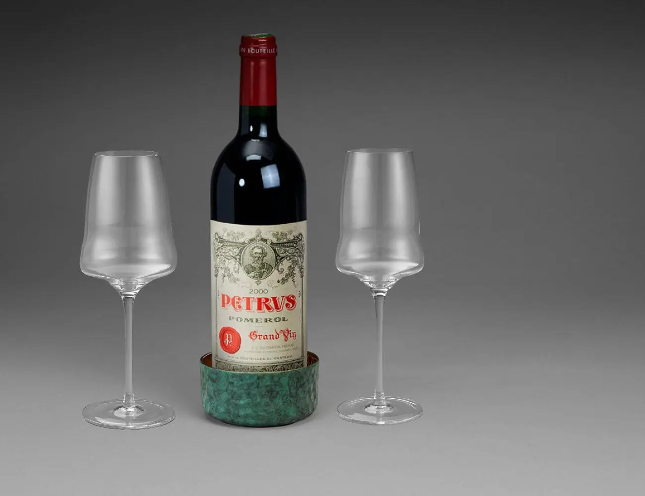 Cast Bronze Wine Bottle Holder – Sculptural Art Piece