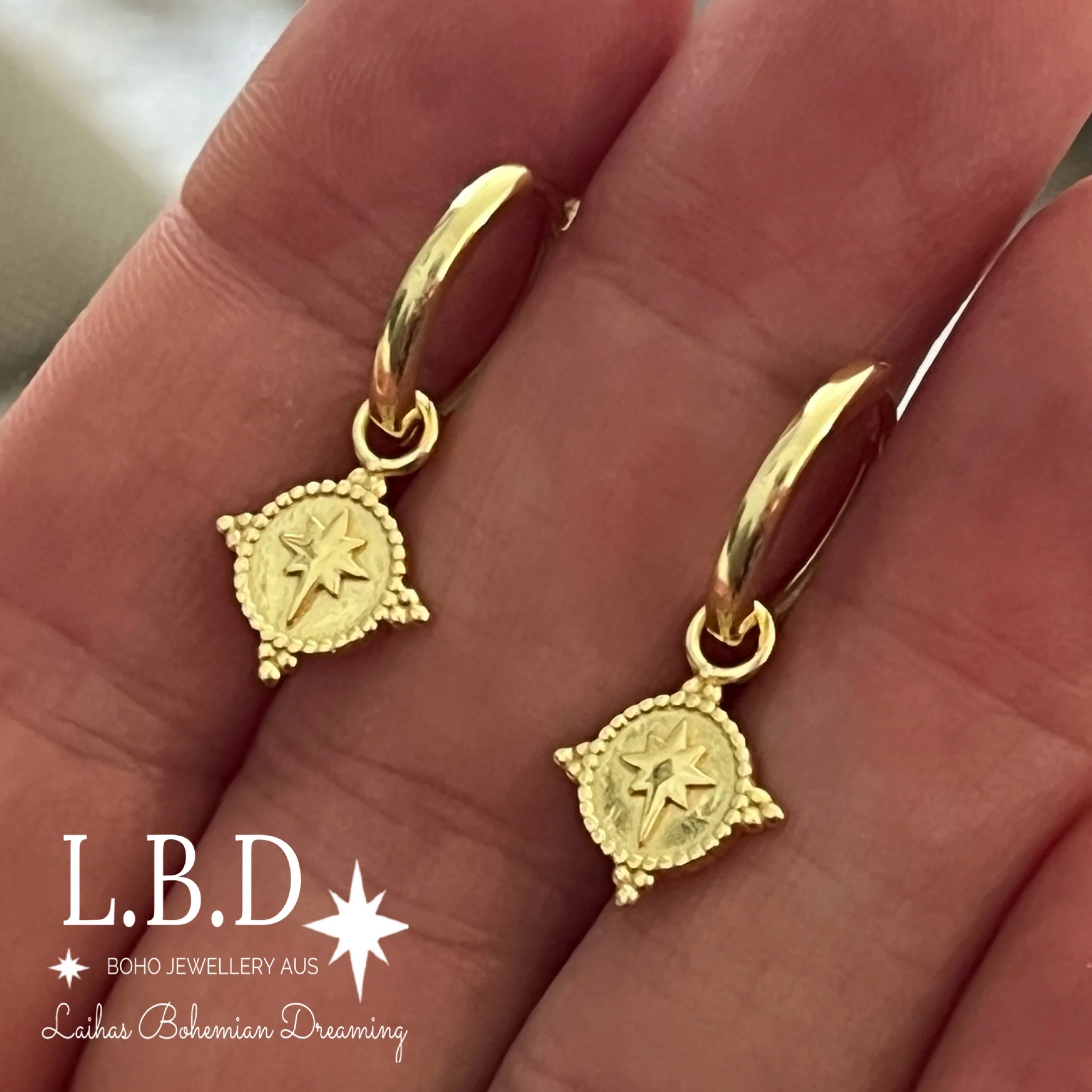 Laihas Prestige Southern Star Boho Gold Hoop Earrings