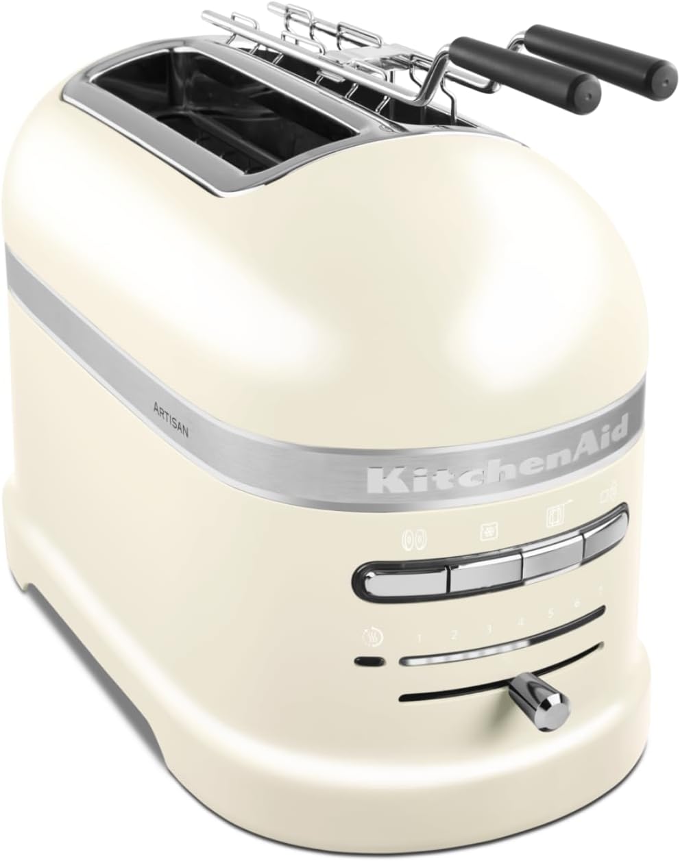 KitchenAid Tostadora de Pan con Doble Ranura Ancha - Artisan - Para Diferentes Tipos de Pan - 7 Niveles de Tostado - Con Rejilla para Sándwiches - Crema