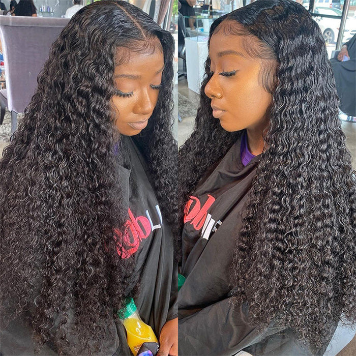 Bleached Knots 13x6 Full Lace Frontal Wig Realistic Invisible Lace Deep Wave Human Hair Wigs