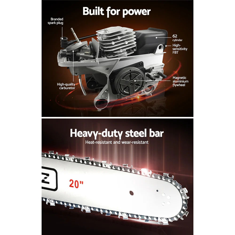 Giantz Chainsaw Petrol 62CC 20