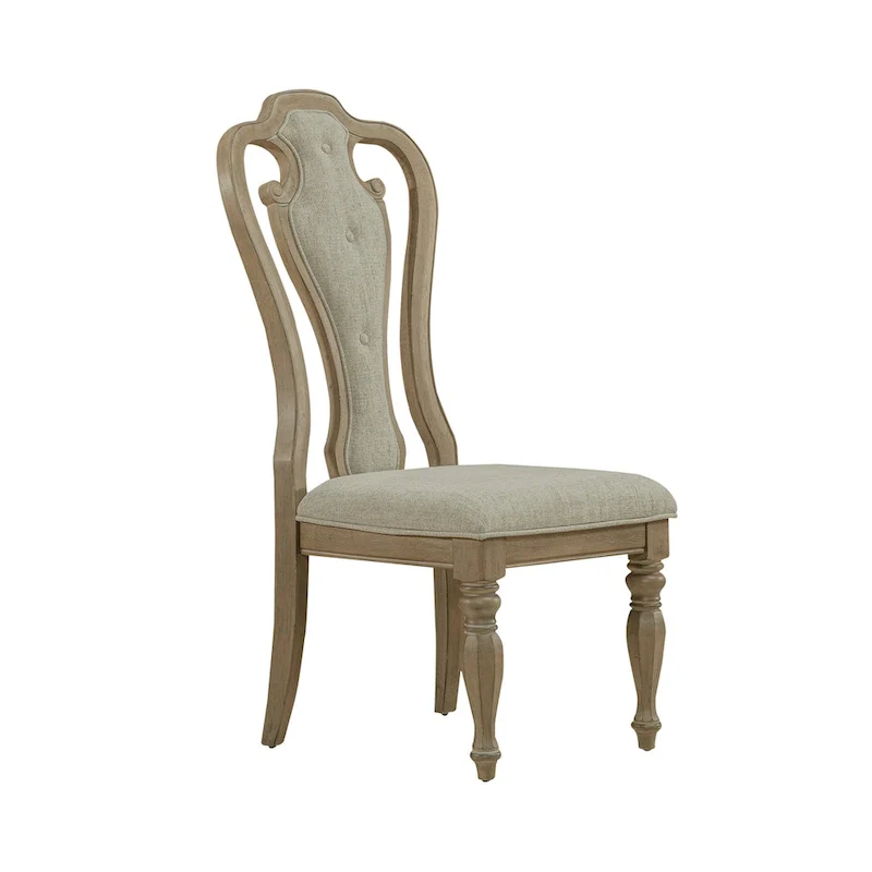 White Pedestal Dining Table with 4 Upholstered Chairs