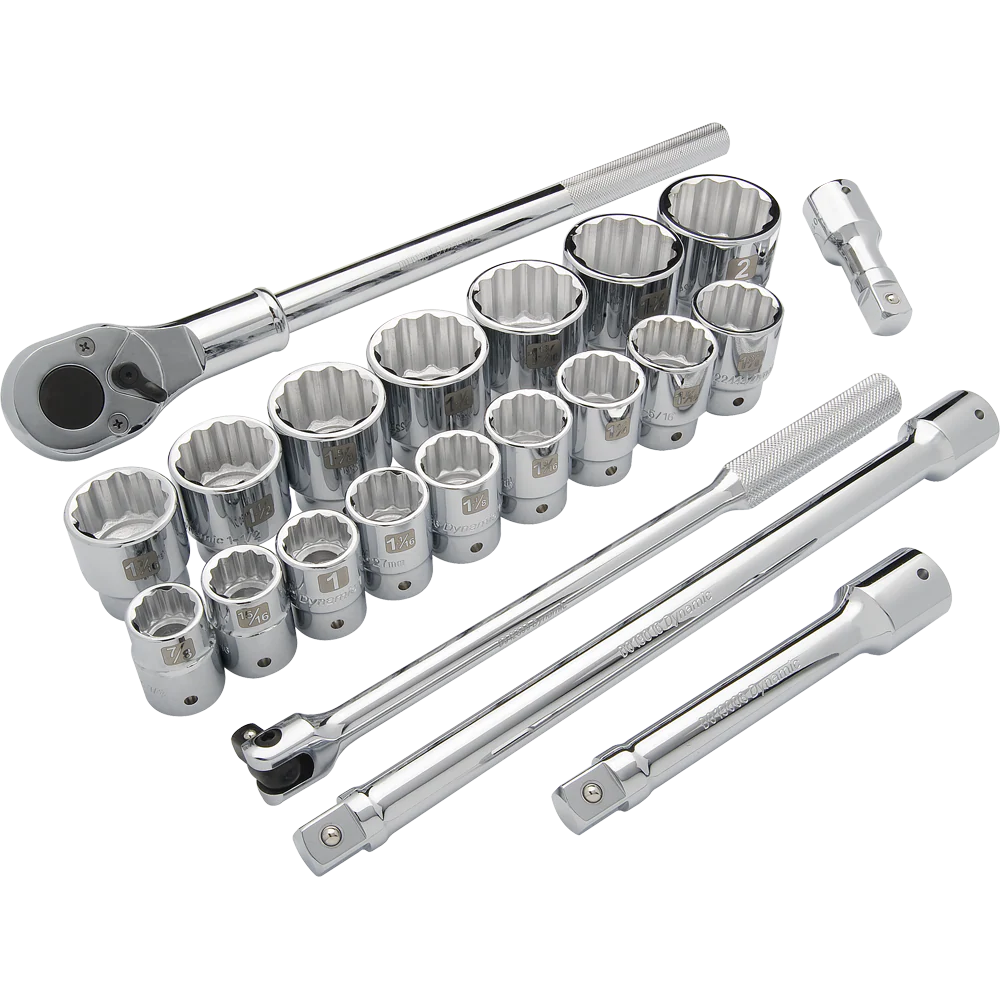 Dynamic D023000  ~  3/4 Inch Drive 21 Pc 12 Point Std Sae Socket