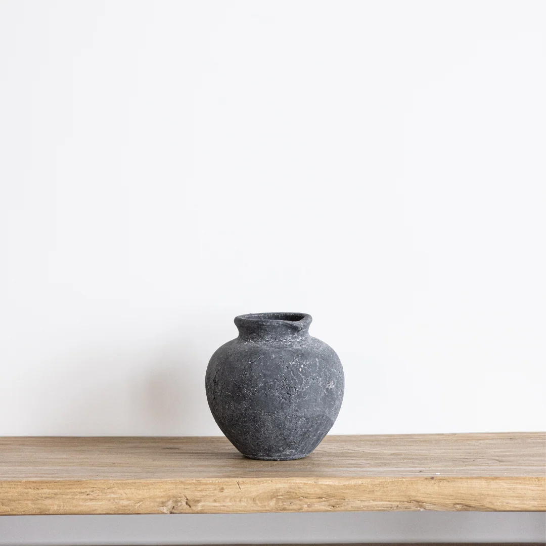 Charcoal Round Vase