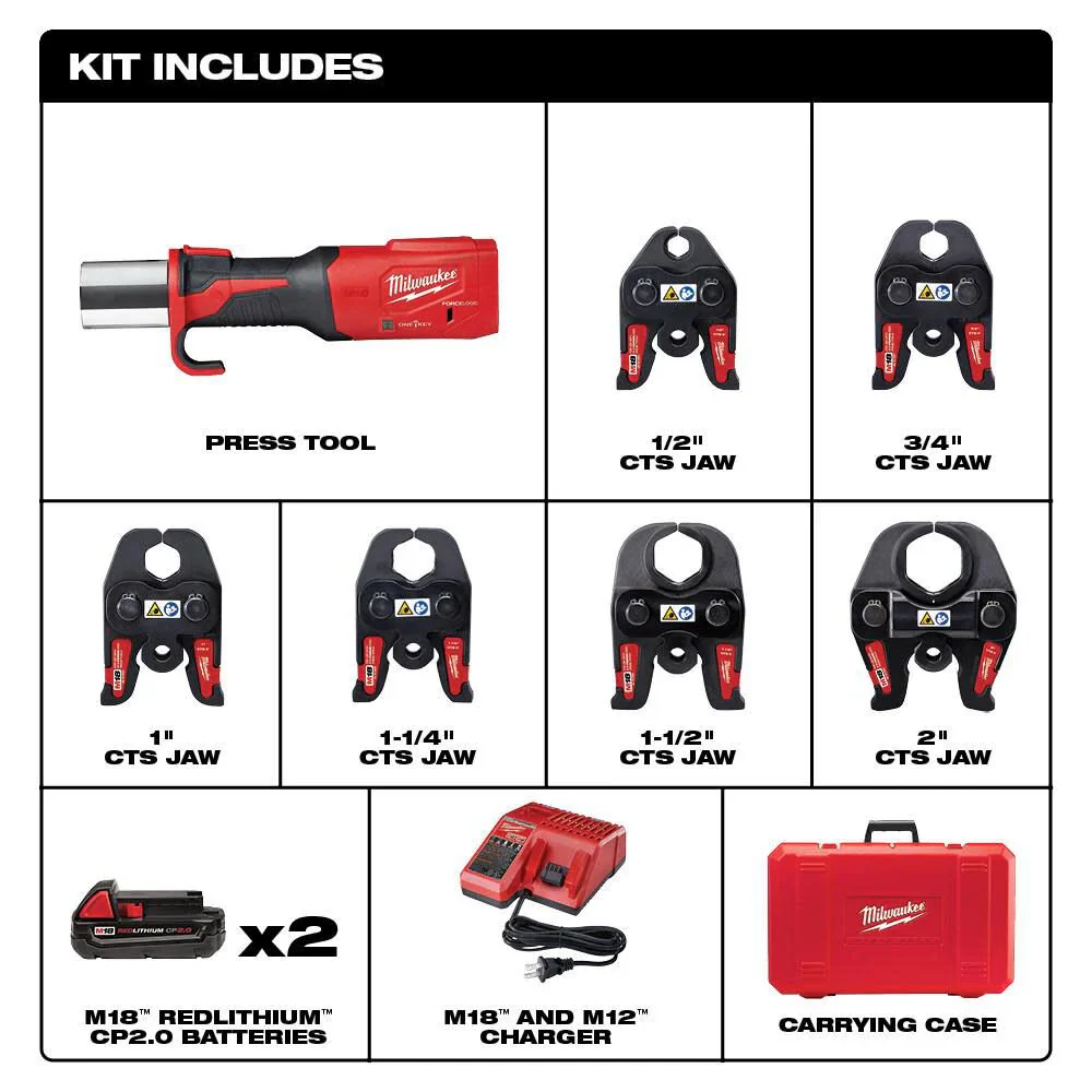 Milwaukee M18 FORCE LOGIC présgép ONE-KEY rendszerrel, 1/2