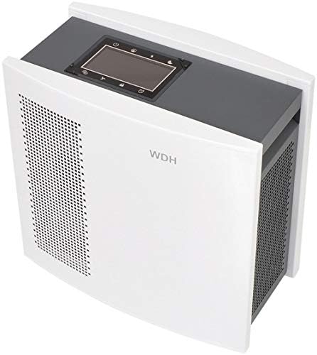 Aktobis Luftreiniger WDH-H3, 150 m³/h, 4-fach Filtersystem mit Ionisator & Luftsensor, Metallgehäuse, Touch-Panel und LCD-Display - für Wohnräume, Schlafzimmer & Büro