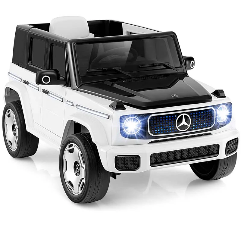 12V 4WD Kids Ride On Car, Licensed Mercedes-Benz EQG Battery Powered Electric Vehicle with Remote Control & Music