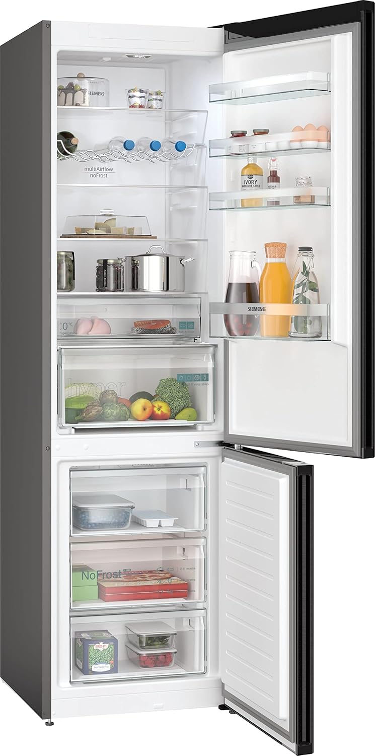 Siemens KG39NXXBF iQ500 Kühl-Gefrier-Kombination, 203 x 60 cm, 280 L Kühlen & 119 L Gefrieren, hyperFresh Box ideal Kühlung für Obst und Gemüse, noFrost, LED Beleuchtung