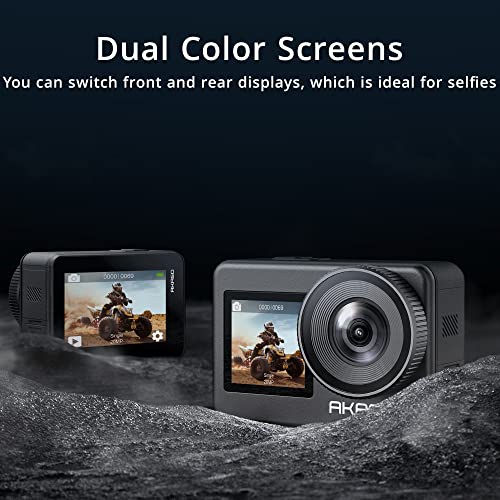 AKASO Brave 7 Action Cam 4K 30FPS 20MP con Scheda di Memoria MicroSDXC U3 da 256GB, IPX8 Fotocamera Subacquea Stabilizzata, Impermeabile Videocamera con Comando Vocale : Elettronica