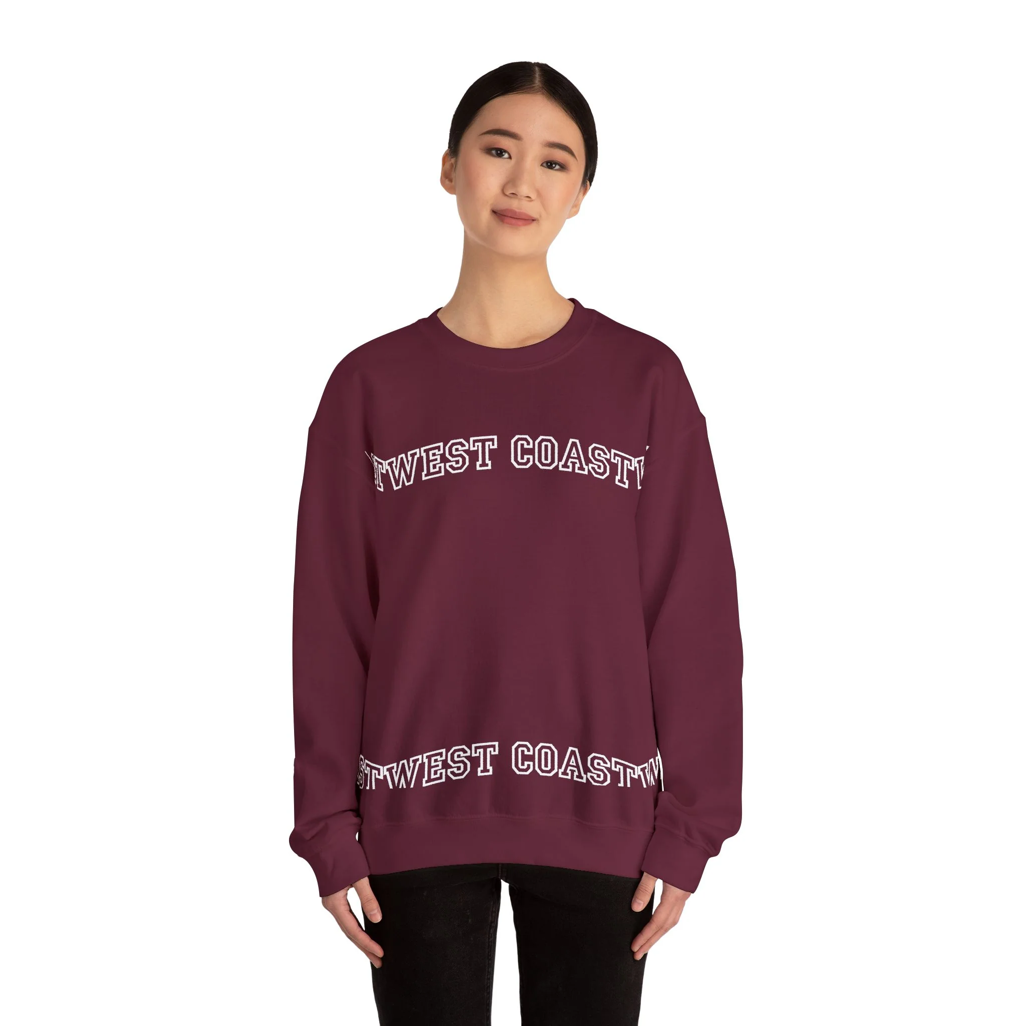 West Coast Crewneck Sweatshirt - Classic Arched Text Pullover