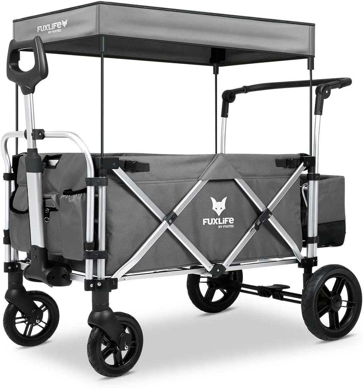 FUXTEC FX-CTL900 Premium Grey, Original Folding Trolley for Children, Ideal Garden, Beach or City, Push or Pull, Load up to 75 kg.