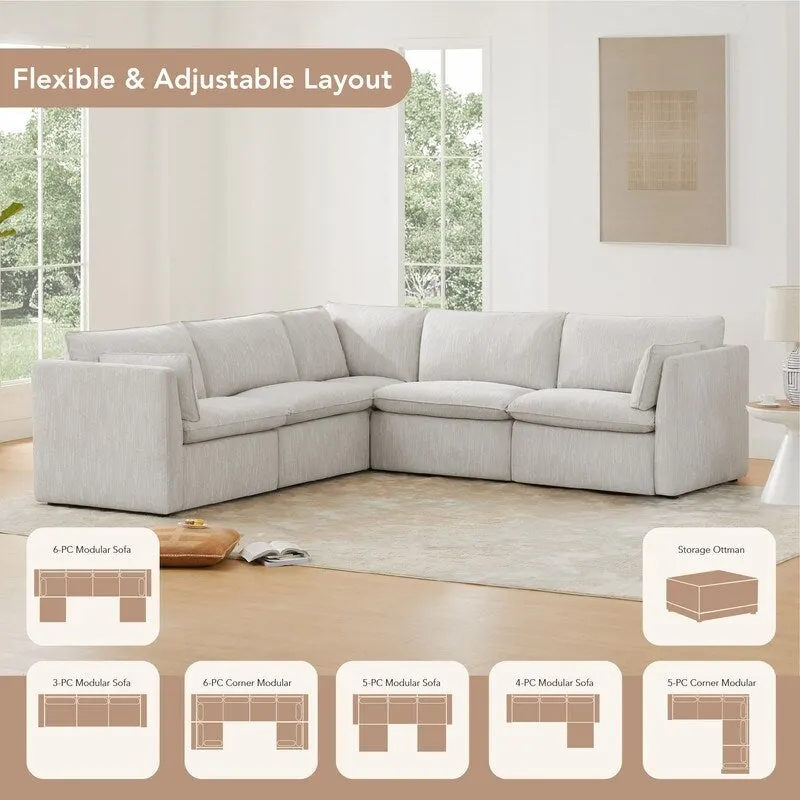 Cypress U-shape Sectional Couches Modular Sofa with Ottoman