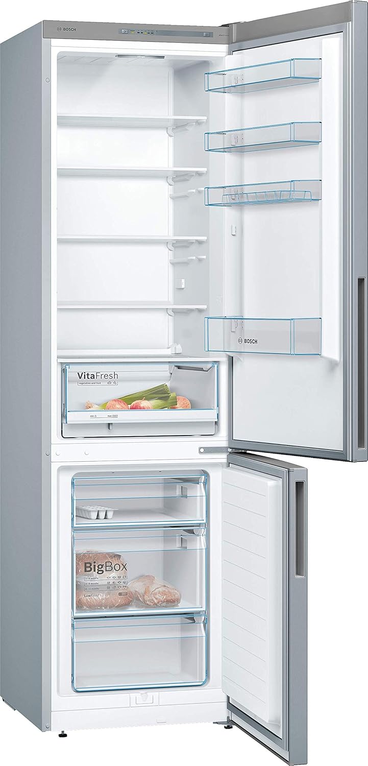 Bosch KGN36NWEA Serie 2 Kühl-Gefrier-Kombination, 186 x 60 cm, 215 L Kühlen & 87 L Gefrieren, NoFrost nie wieder abtauen, LED-Beleuchtung gleichmäßige Ausleuchtung