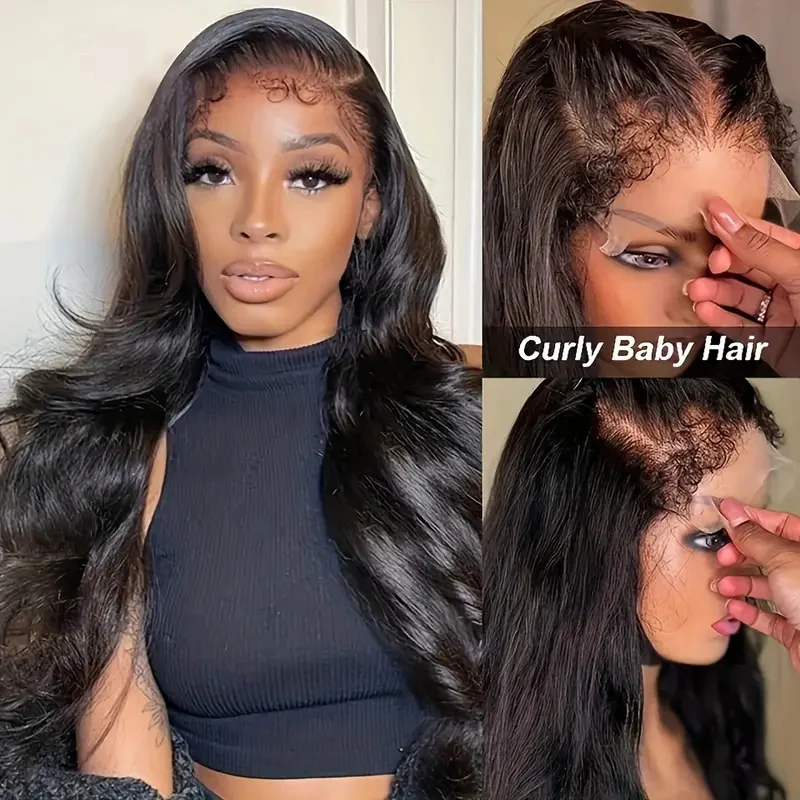 4C Edges Bouncy Loose Body Wave HD Lace Wig 250%/300% Density Glueless 4C Hairline Luxury Human Hair Wig