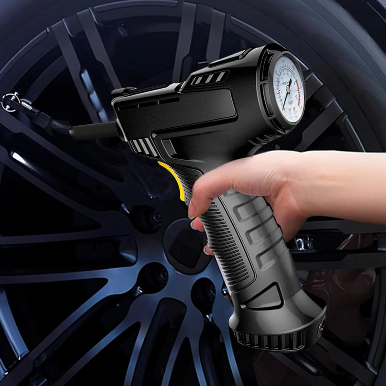 Tire Inflator Pump with Emergency LED Light - 12V