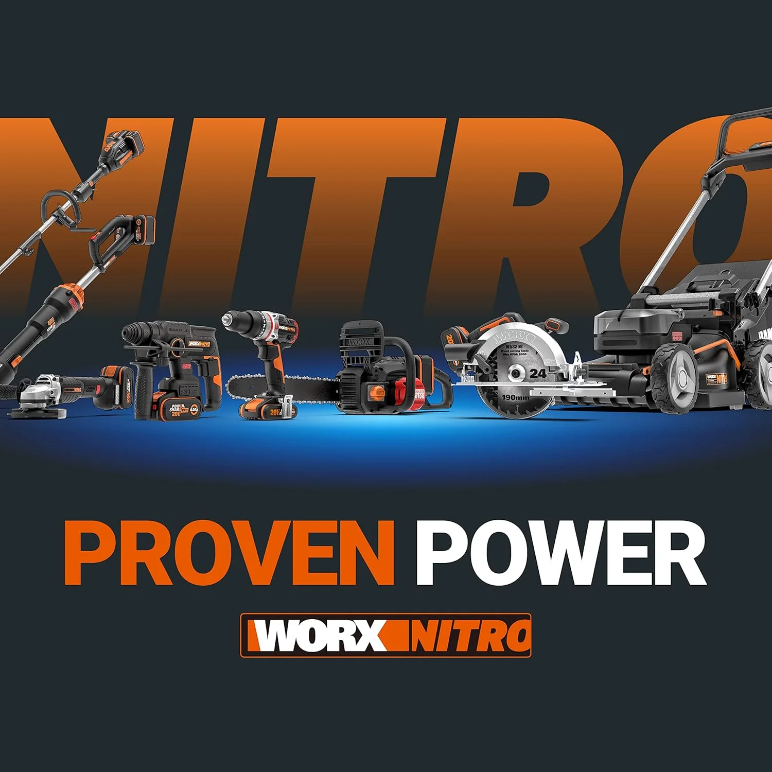 WORX WG286E.9 Nitro Tagliasiepi a batteria professionale 40V – taglio preciso anche ad angoli difficili – potente motore brushless – lunghezza di taglio 58cm – distanza tra i denti 27mm – senza batteria e caricabatterie