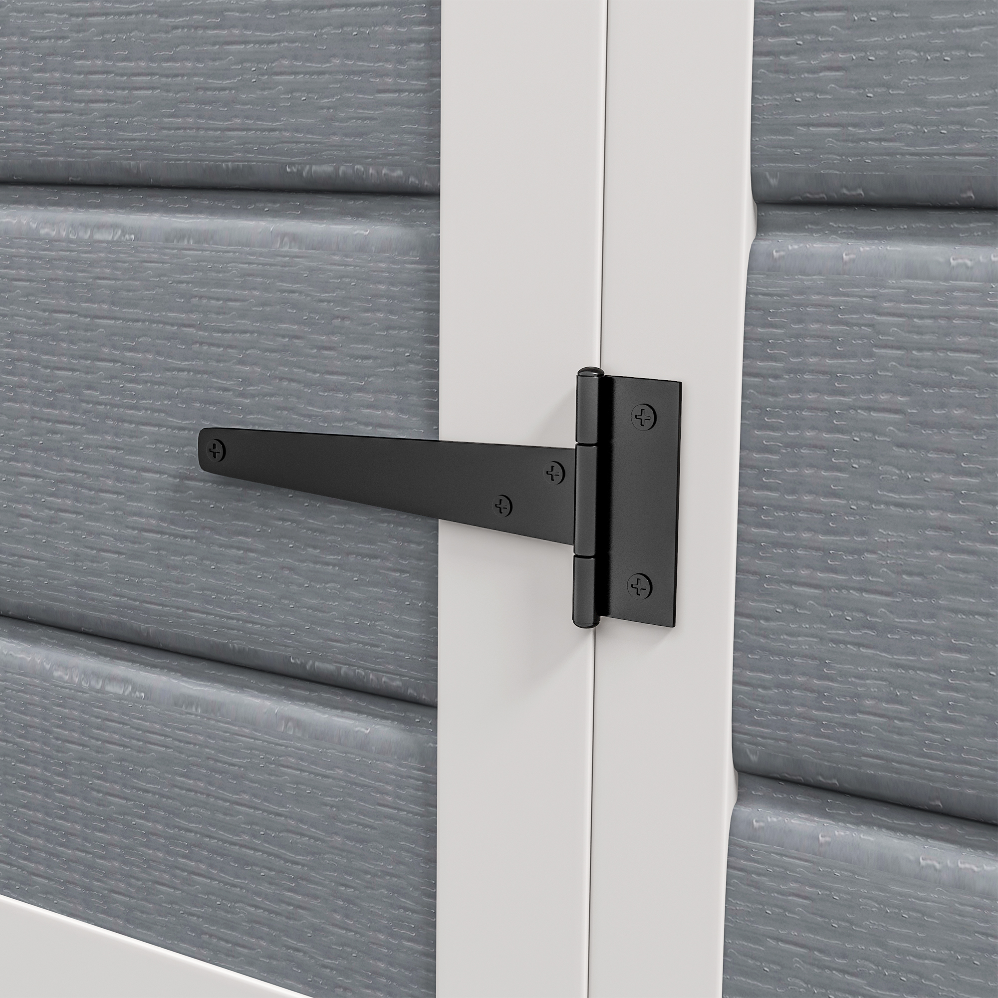 Outsunny Metalen Tuinschuur, afsluitbaar, Dubbele Deur, Raam, Aluminiumframe, 1,80 x 1,30 x 2,10 m, Grijs