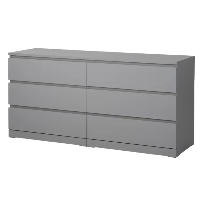 2025 IKEA MALM ladekast met 6 lades C Grijs gebend, 160 x 78 cm, modern design