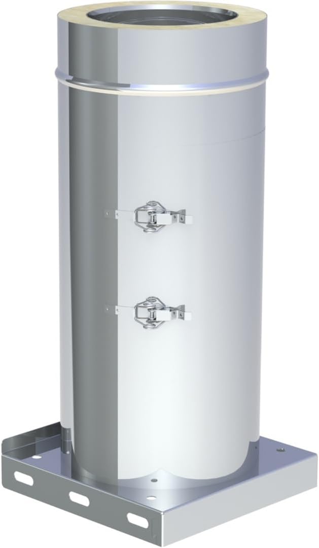 Jeremias DW-FU Revisionselement Ø 115 mm Edelstahl mit Grundplatte und Kondensatablauf für Außenbereich bis 600°C