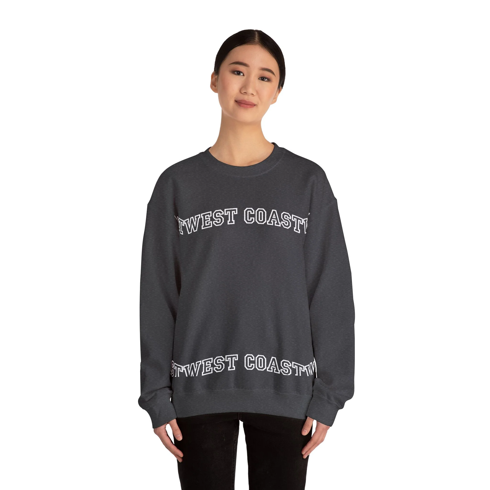 West Coast Crewneck Sweatshirt - Classic Arched Text Pullover