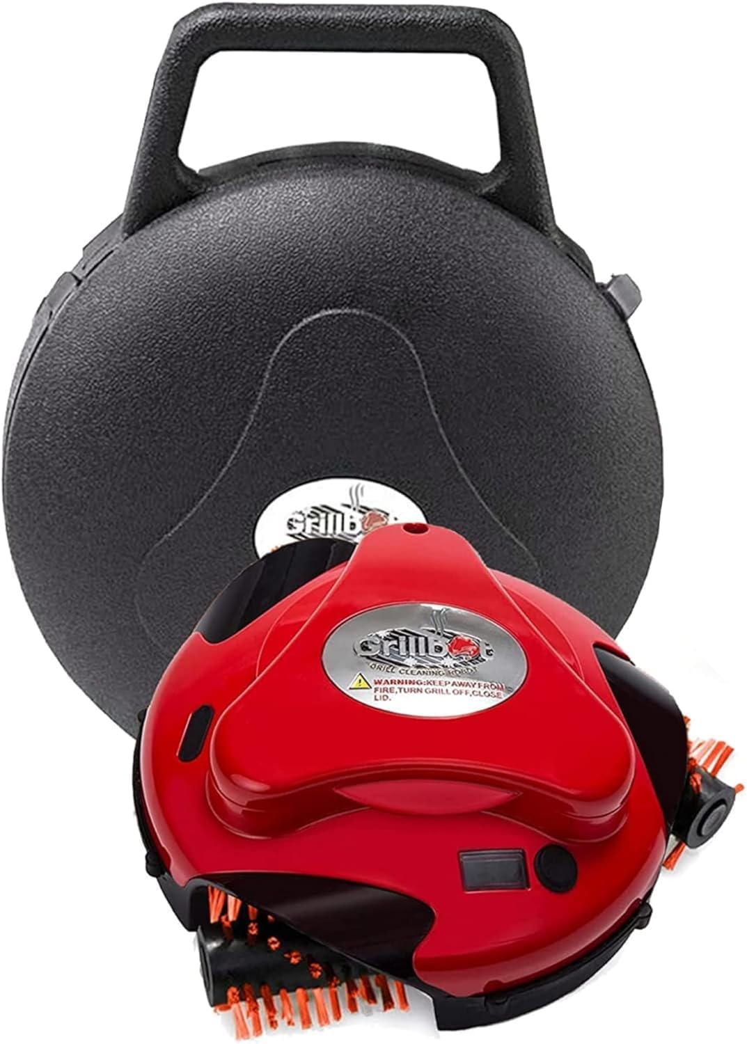 Grillbot Automatic Grill Cleaning Robot with Nylon Brushes  BBQ Grill Cleaner  Grill Brush  Grill Scraper  BBQ Accessories (Red Grillbot + Carry Case)