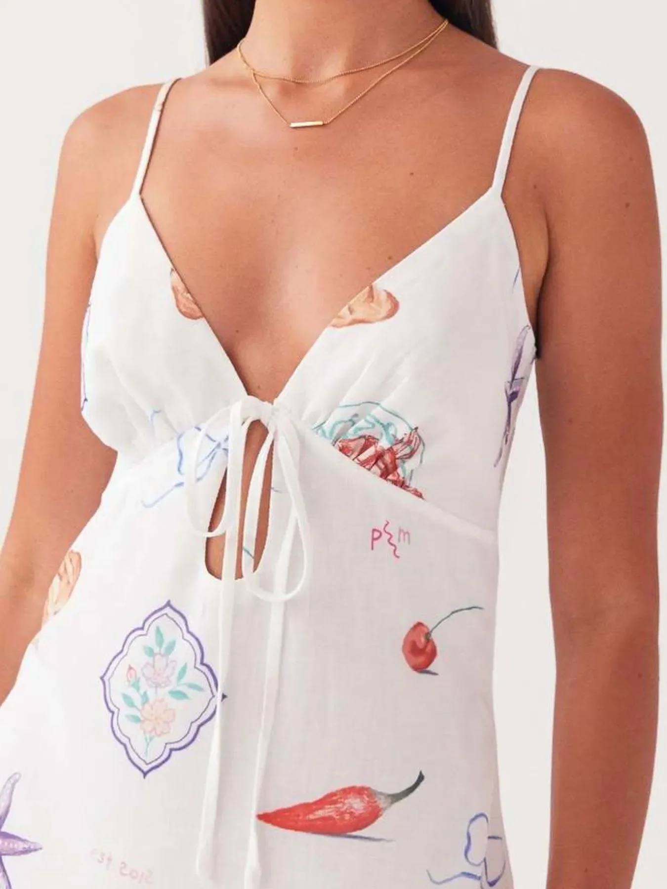 Tie-Front Mini Cami Dress