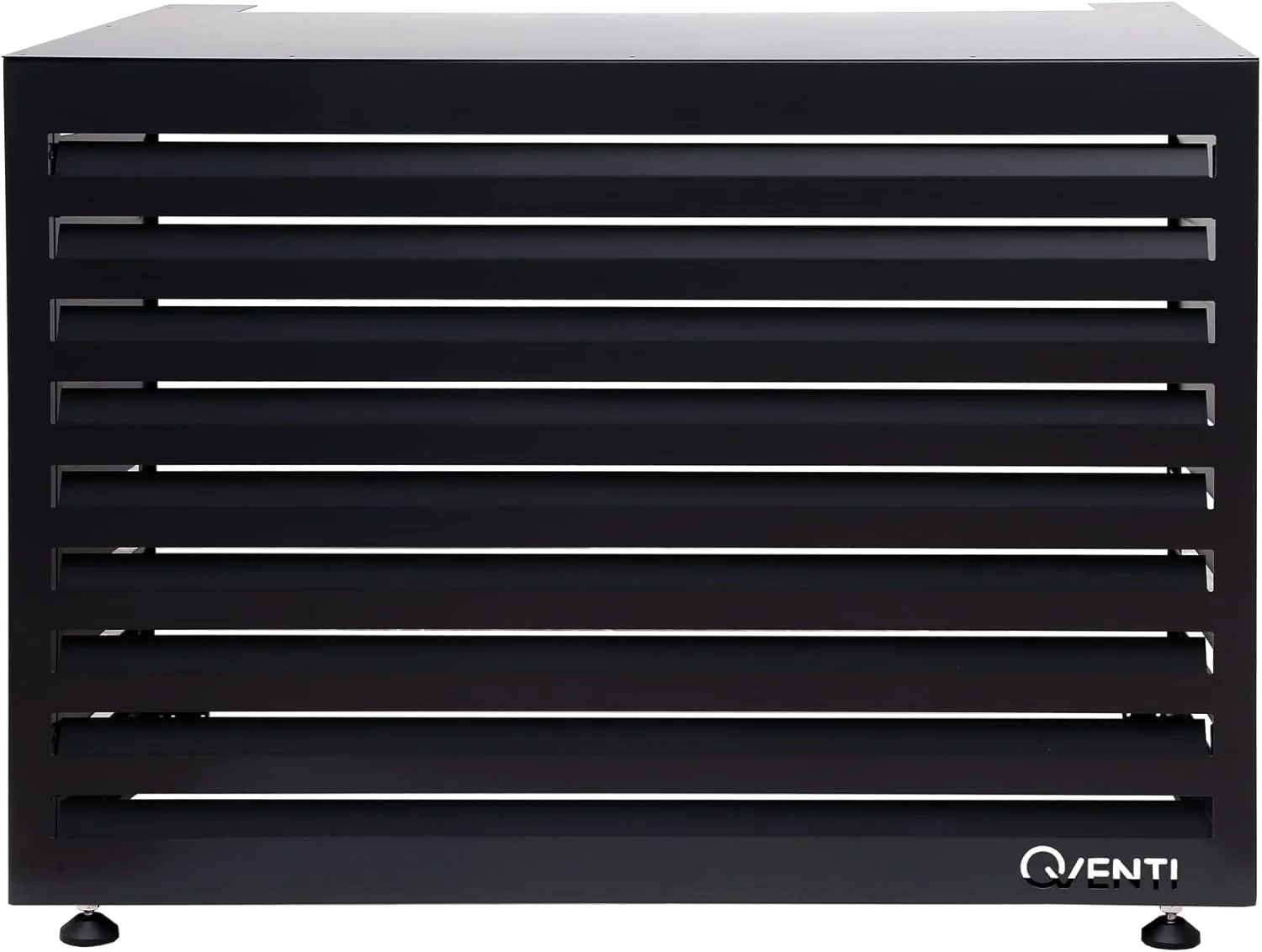 Qventi Abdeckung für Klimaanlage - Anthrazit/Grau - Aluminium - Schutzgitter - Verkleidung - Einfache Montage - Größe S - Außenmaße (LxBxH): 100 x 50 x 75 cm