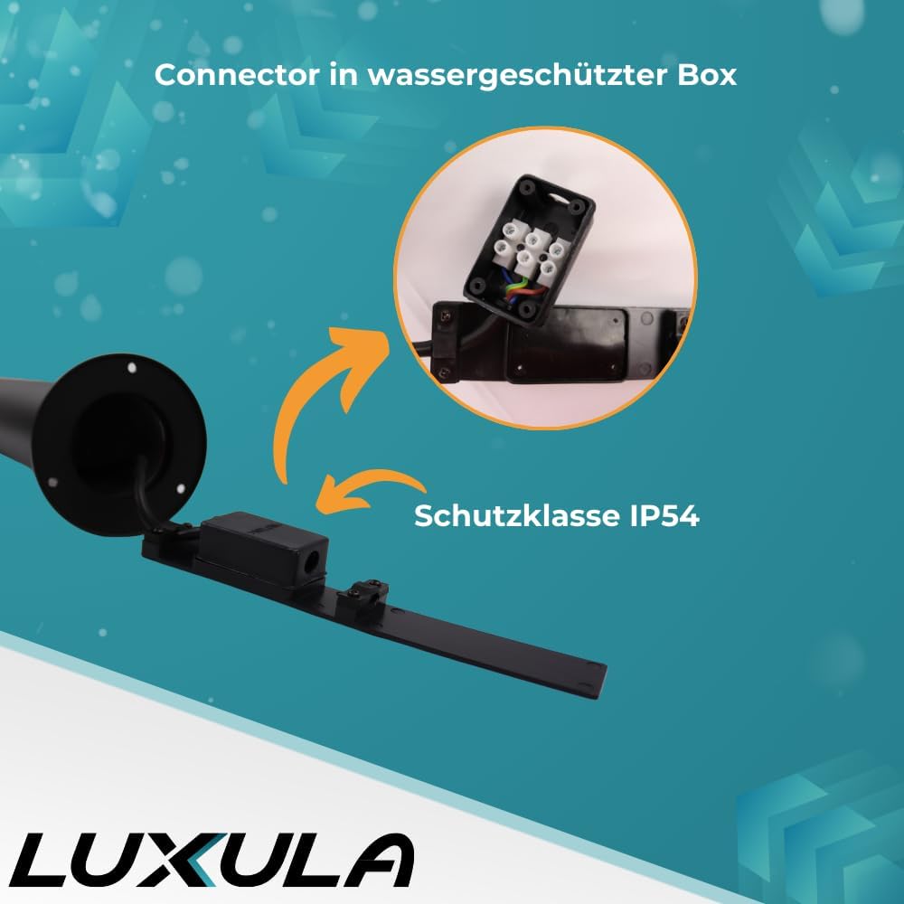 LUXULA 2er Set Wegeleuchte Außen mit Bodenplatte und Erdspieß, GU10 Fassung, Aluminium, 56cm Höhe - LED Außenleuchte IP44 Pollerleuchte Garten Terrasse