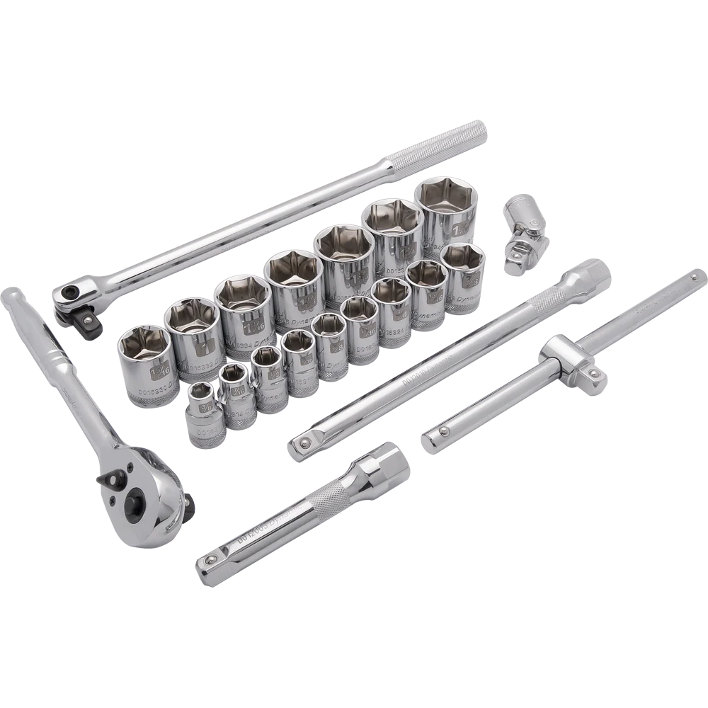 Dynamic D018008  ~  1/2 Inch Drive 22 Pc 6 Point Std Sae Socket