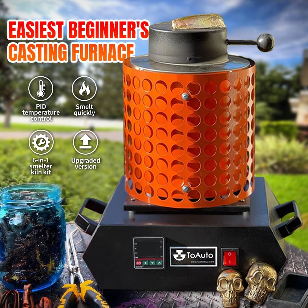 TOAUTO Gold Melting Furnace TGF3000-V1.1, 1+3KG, 1400W, 2100��F