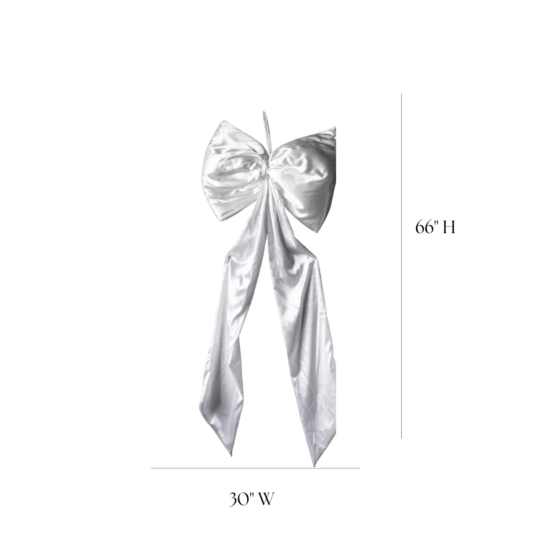 Oversized White Satin Bow
