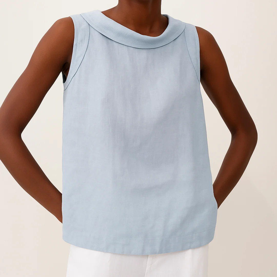 Women��s Sleeveless Tank Top Soft Roll Collar Summer Style
